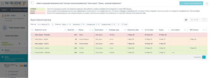 Depot shipment - module