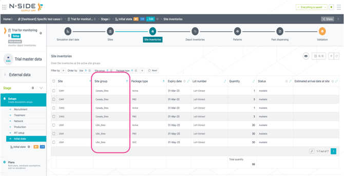 Supply.2026.1 Site group in site inventories